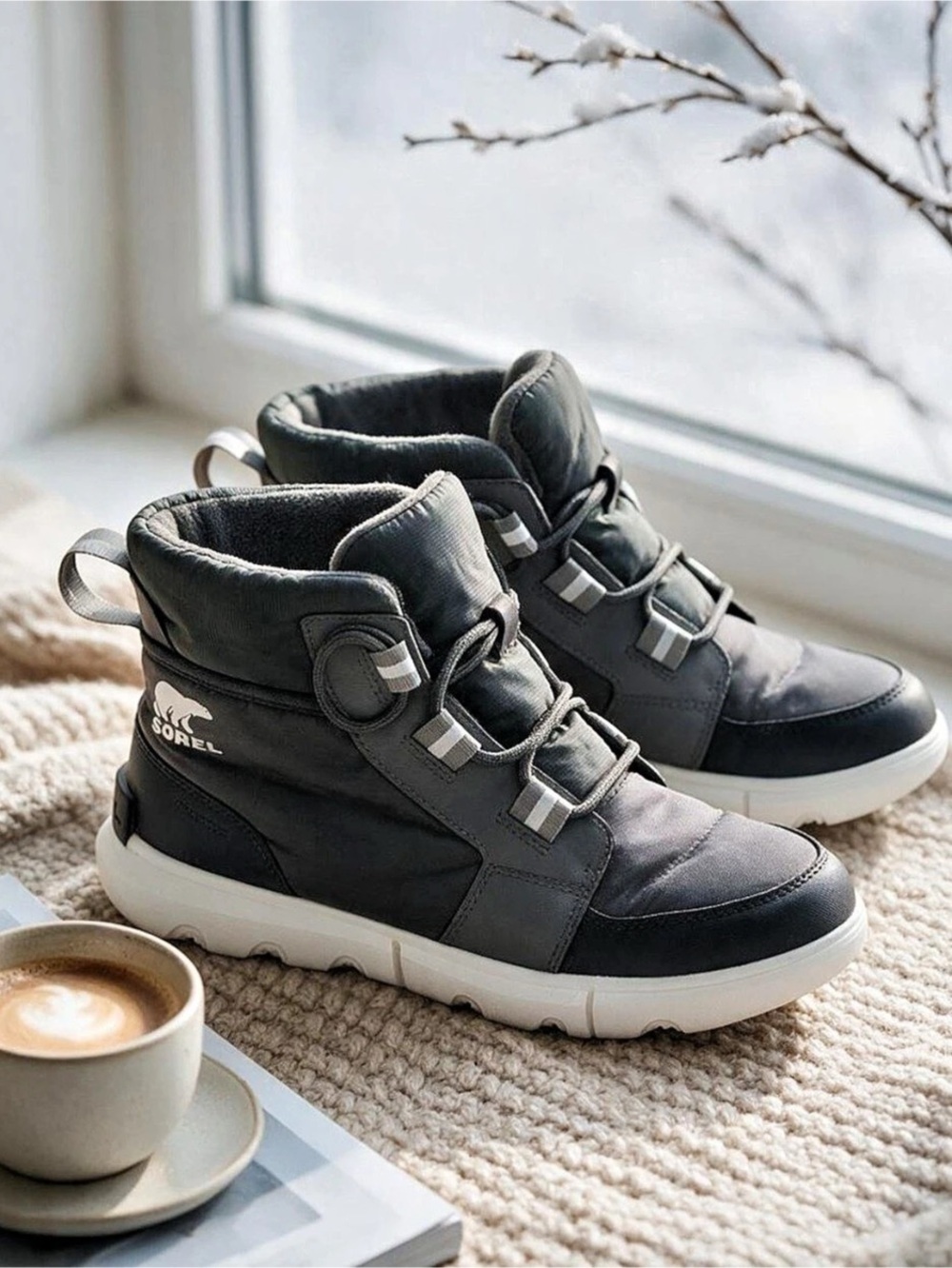 SOREL Explorer II Carnival Sport Gray Winter Waterproof Sneaker Boots Size 8